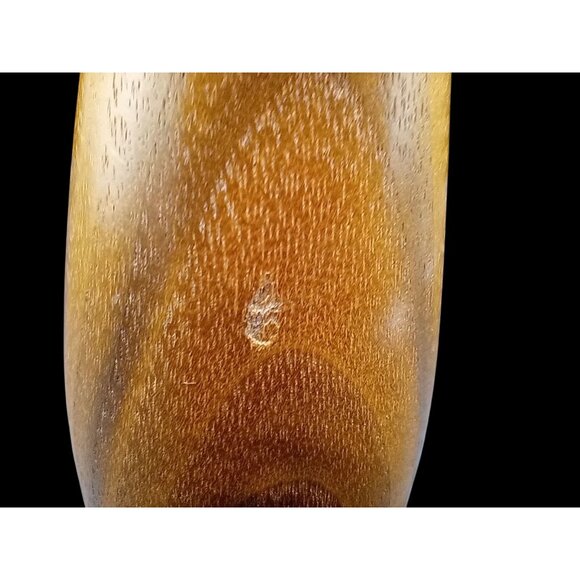 Bud Vase Wooden Vintage 1970s Yellow Felt Bottom 6 Inch Midcentury Flower Decor - Picture 7 of 14